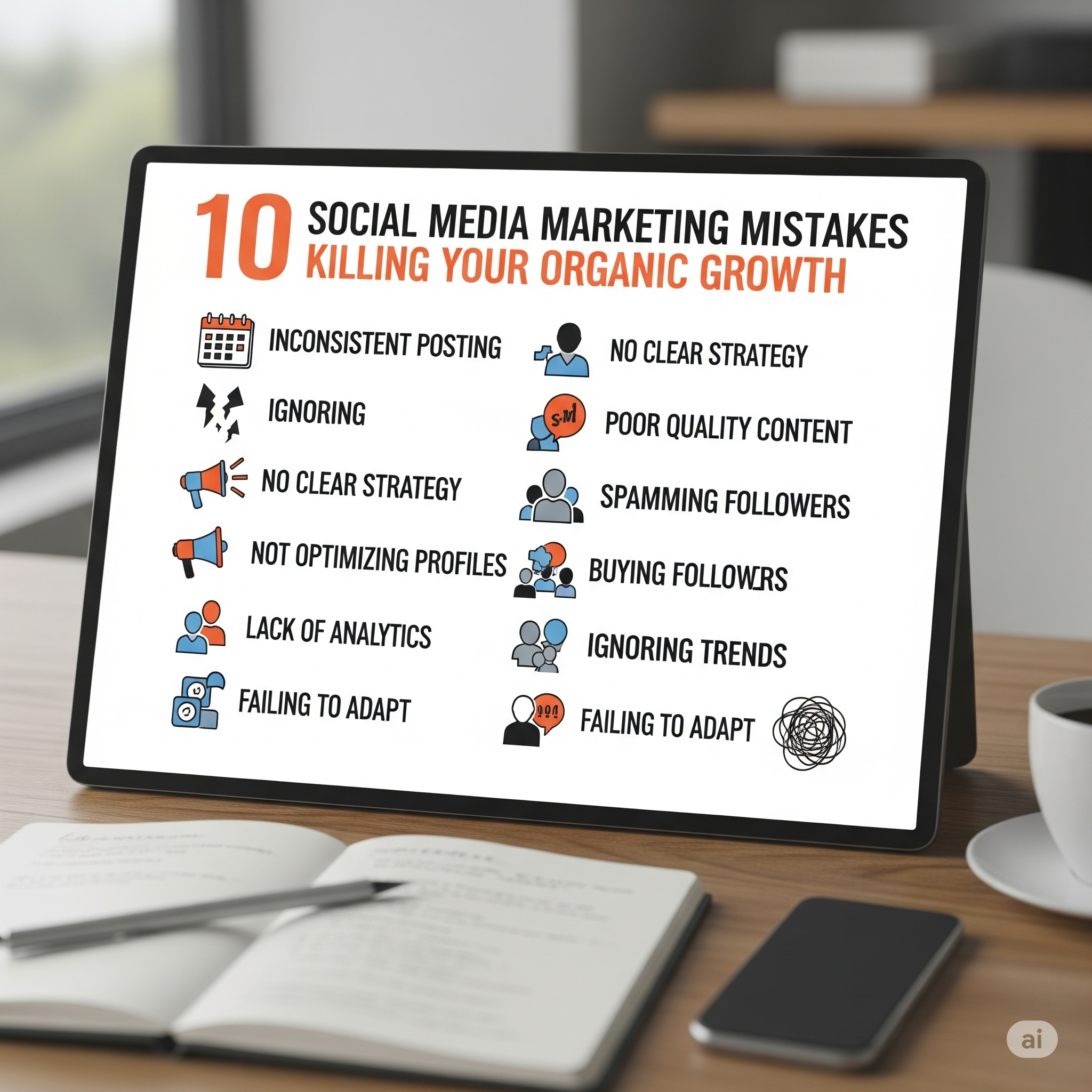 10 Social Media Marketing Mistakes Killing Your Organic Growth